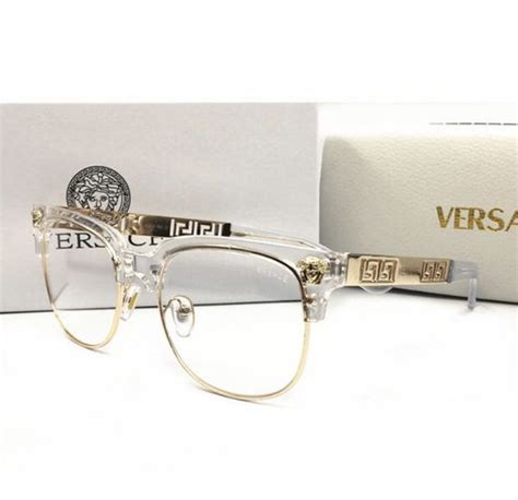 versace brillenfassungen|clear Versace glasses on face.